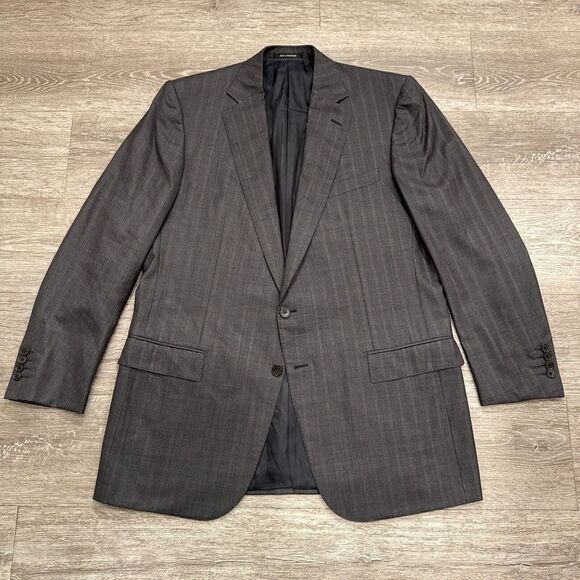 ERMENEGILDO ZEGNA Sport Coat Mens 46 Gray‎ Plaid Blazer Casual Jacket Wool Silk